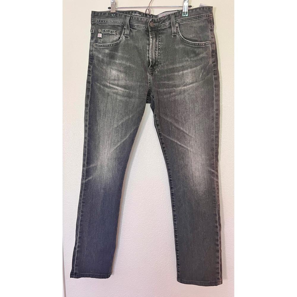 AG Adriano Goldschmied Everett Jeans Mens 32R Gray Slim Straight Denim